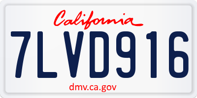 CA license plate 7LVD916