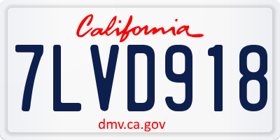 CA license plate 7LVD918