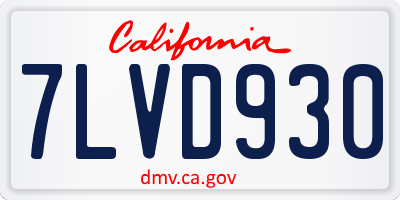 CA license plate 7LVD930