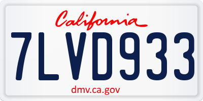 CA license plate 7LVD933