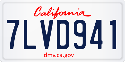 CA license plate 7LVD941