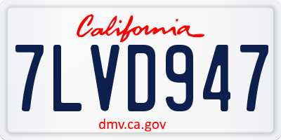 CA license plate 7LVD947