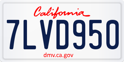 CA license plate 7LVD950