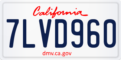 CA license plate 7LVD960