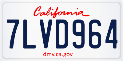 CA license plate 7LVD964