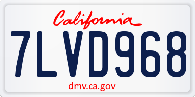 CA license plate 7LVD968
