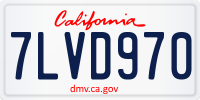 CA license plate 7LVD970