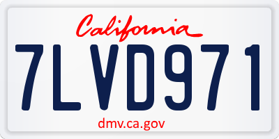 CA license plate 7LVD971