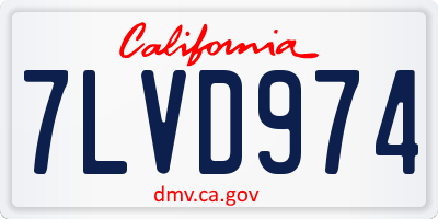 CA license plate 7LVD974