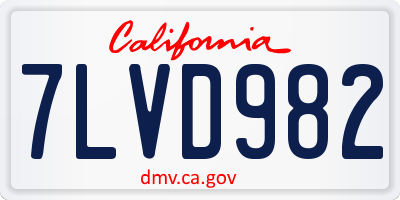 CA license plate 7LVD982