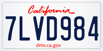 CA license plate 7LVD984