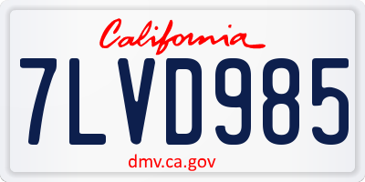 CA license plate 7LVD985