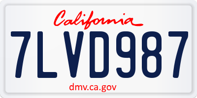CA license plate 7LVD987