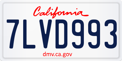 CA license plate 7LVD993