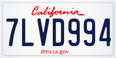 CA license plate 7LVD994
