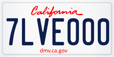 CA license plate 7LVE000