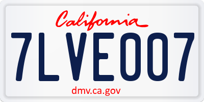 CA license plate 7LVE007