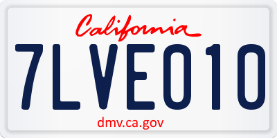 CA license plate 7LVE010