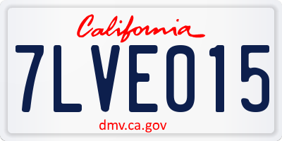 CA license plate 7LVE015