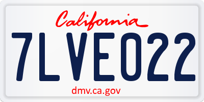 CA license plate 7LVE022
