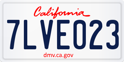 CA license plate 7LVE023