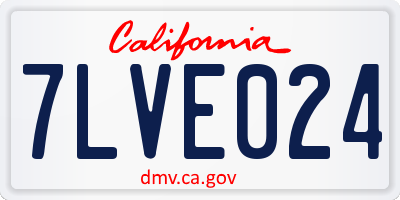 CA license plate 7LVE024