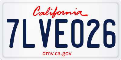 CA license plate 7LVE026
