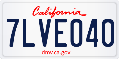 CA license plate 7LVE040