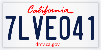CA license plate 7LVE041
