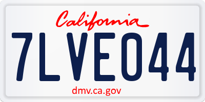 CA license plate 7LVE044