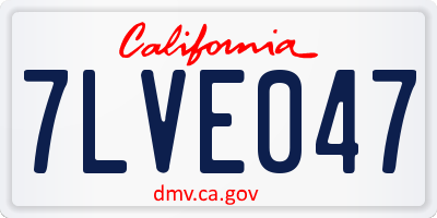 CA license plate 7LVE047