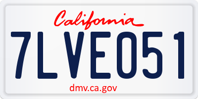 CA license plate 7LVE051