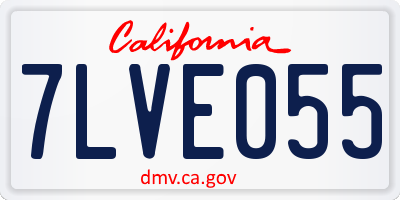 CA license plate 7LVE055