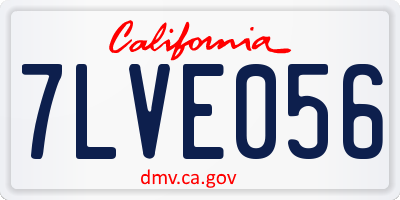 CA license plate 7LVE056