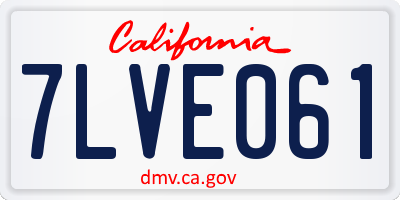 CA license plate 7LVE061