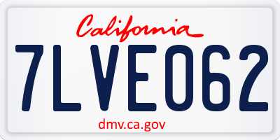 CA license plate 7LVE062