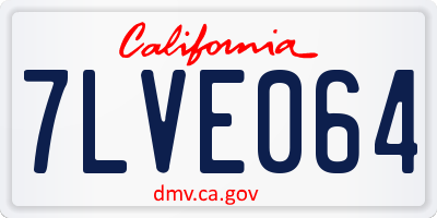 CA license plate 7LVE064