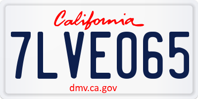 CA license plate 7LVE065