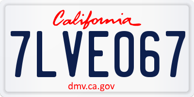 CA license plate 7LVE067