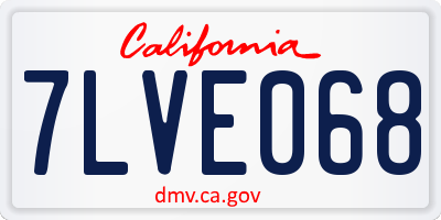CA license plate 7LVE068
