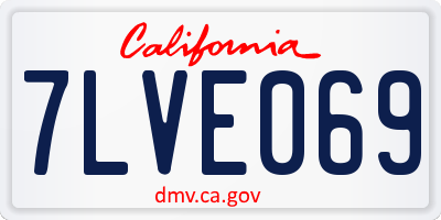 CA license plate 7LVE069