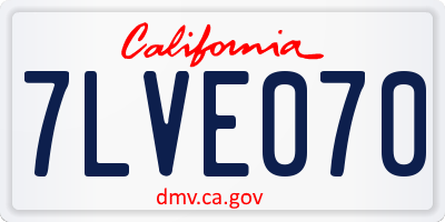 CA license plate 7LVE070