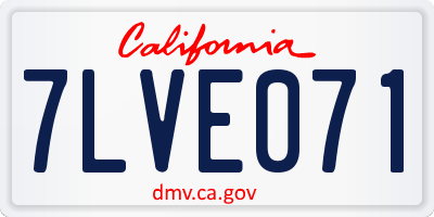 CA license plate 7LVE071