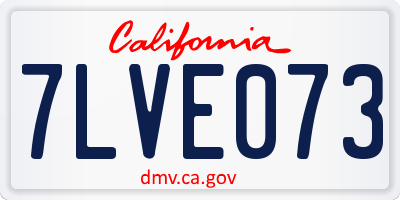 CA license plate 7LVE073