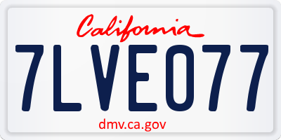 CA license plate 7LVE077