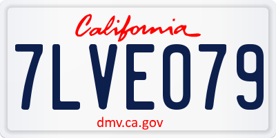 CA license plate 7LVE079