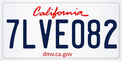 CA license plate 7LVE082