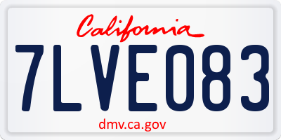 CA license plate 7LVE083