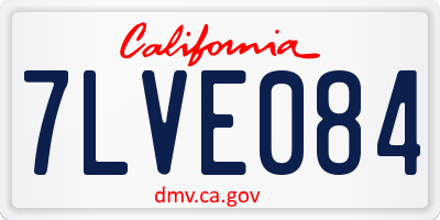 CA license plate 7LVE084
