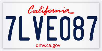 CA license plate 7LVE087